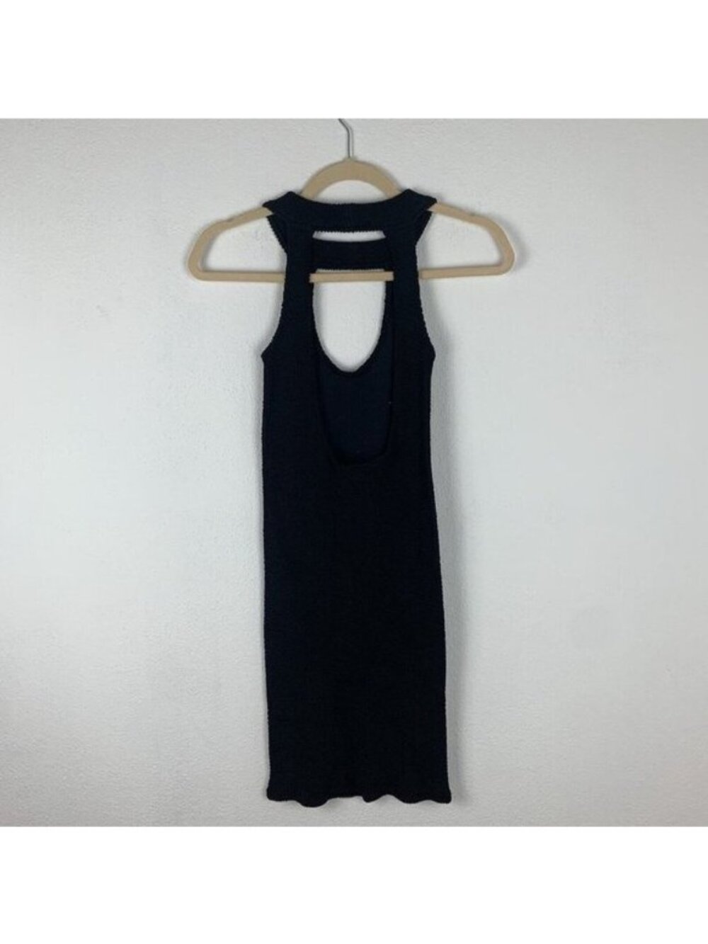 ✨3/$30 VINTAGE Janet Clark It's Hot Hawaii Stretchy Black Bodycon Keyhole Dress - Picture 3 of 4